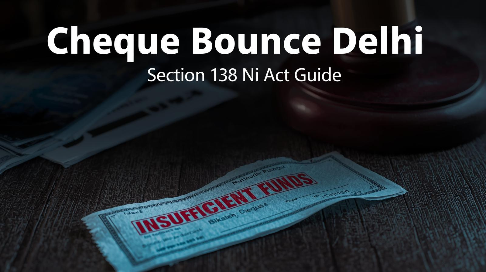 Cheque Bounce Delhi Legal Help - Section 138 NI Act Cases